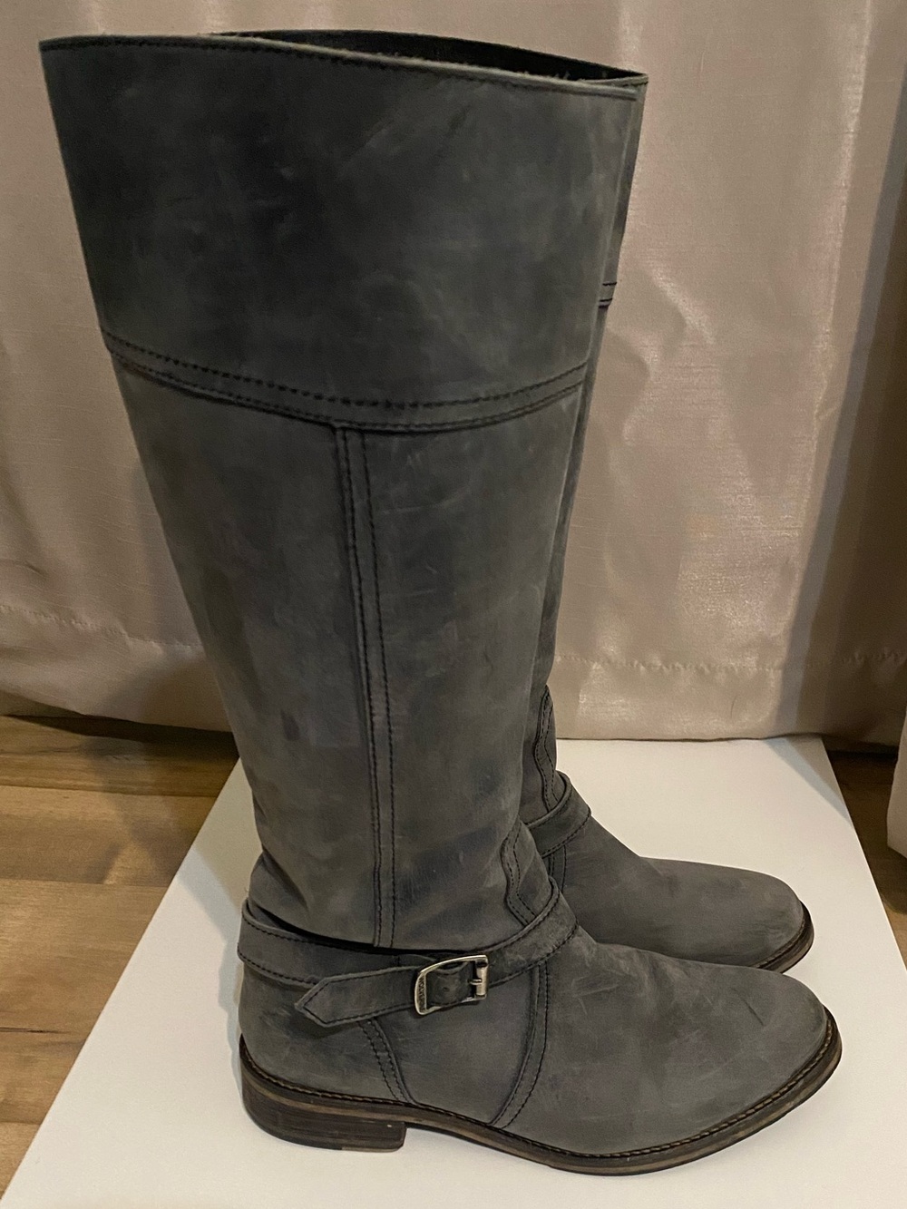 Wolverine Gray Leather Knee-High Riding Boots - Women's